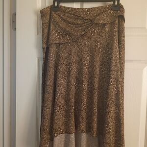 Ladies Brown & Tan Patterned Skirt (XL)